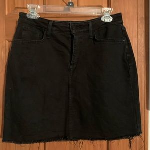 Black denim skirt